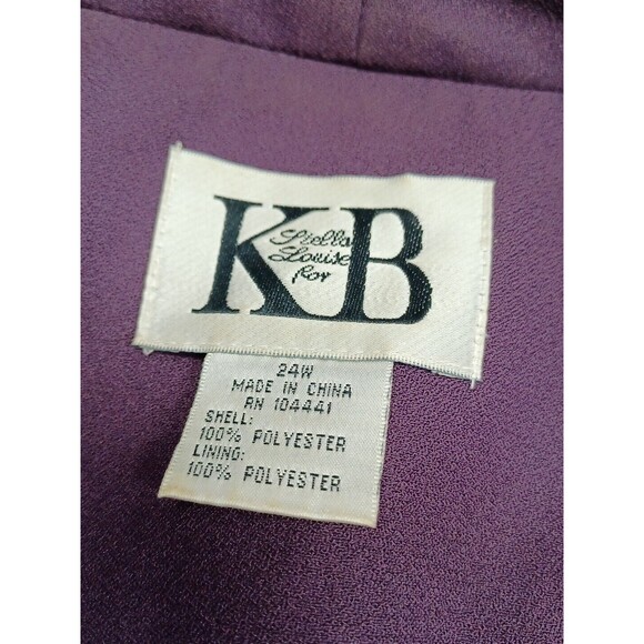 Vtg KB Stella Louise Long Duster Jacket Womens Purple Plum Beads Gold Thread 24W - Picture 11 of 12